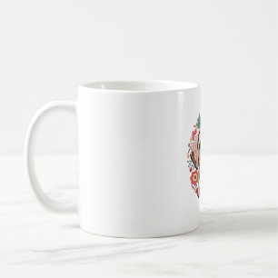 Gelbe Labrador Labrador mit Blume Blumenstickerei Kaffeetasse