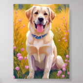 Gelbe Labrador Labrador Retriever Dog Pet Painting Poster (Vorne)
