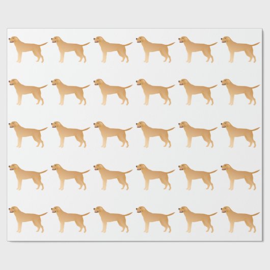 gelbe Labrador - Labrador Retriever Rasse Silhouet Geschenkpapier (Flach)