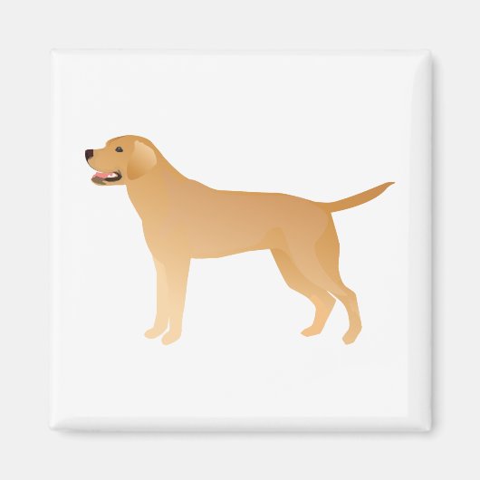 Gelbe Labrador - Labrador Retriever Rasse Silhouet Magnet (Vorne)