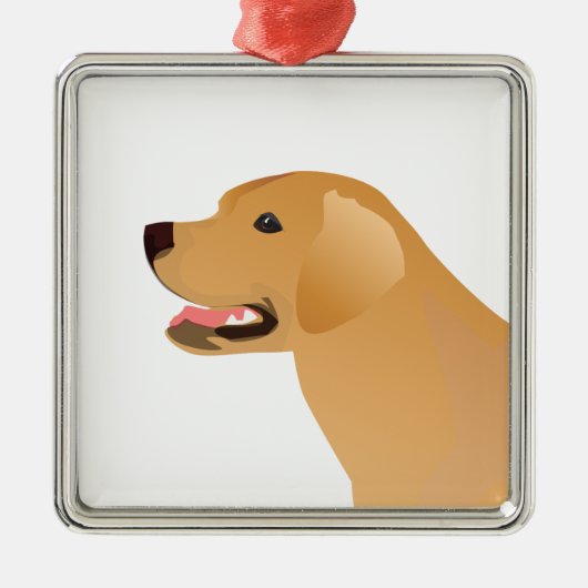 Gelbe Labrador - Labrador Retriever Rasse Silhouet Ornament Aus Metall (Vorne)