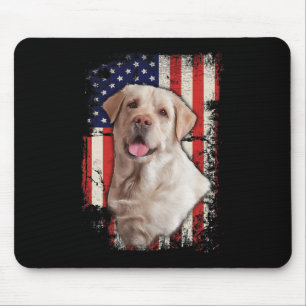 Gelbe Labrador-Labradore Patriotische Amerikanisch Mousepad