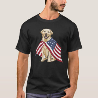 Gelbe Labrador-Labradore Patriotische Amerikanisch T-Shirt