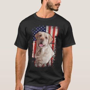 Gelbe Labrador-Labradore Patriotische Amerikanisch T-Shirt