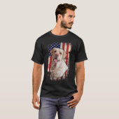Gelbe Labrador-Labradore Patriotische Amerikanisch T-Shirt (Vorne ganz)