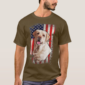 Gelbe Labrador-Labradore Patriotische Amerikanisch T-Shirt