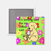 Gelbe Labrador lecken Eiscreme Magnet (Vorderseite/Rückseite)