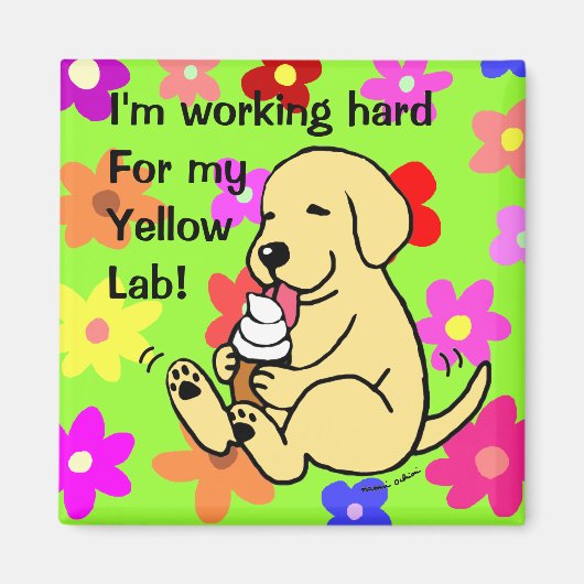 Gelbe Labrador lecken Eiscreme Magnet (Vorne)