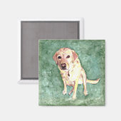 Gelbe Labrador Magnet (Vorderseite/Rückseite)