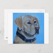 Gelbe Labrador-Malerei Postkarte (Vorne/Hinten)