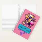 Gelbe Labrador Mama Bubblegum Trendy Labrador Mama Notizblock (Innen)