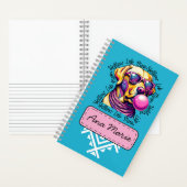 Gelbe Labrador Mama Bubblegum Trendy Labrador Mama Notizblock (Innen)