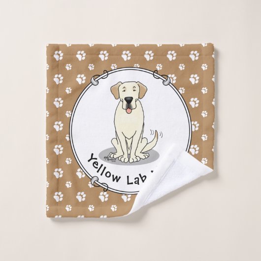 Gelbe Labrador Mama (Labrador Retriever Mama) Nied Badhandtuch Set (Waschlappen)