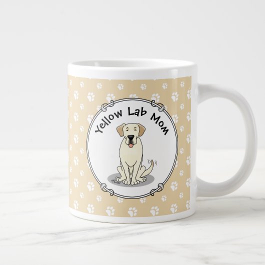Gelbe Labrador Mama (Labrador Retriever Mama) Nied Jumbo-Tasse (Rechts)