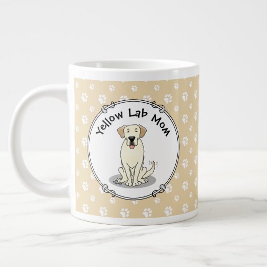 Gelbe Labrador Mama (Labrador Retriever Mama) Nied Jumbo-Tasse (Links)