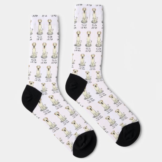 Gelbe Labrador Mama (Labrador Retriever Mama) Nied Socken (Rechts)
