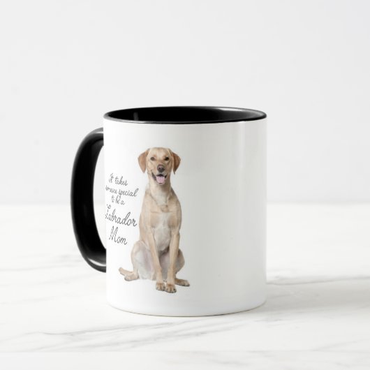 Gelbe Labrador Mama Tasse (Vorderseite Links)