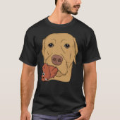 Gelbe Labrador mit Hippo-Spielzeug Angepasst T-Shirt (Vorderseite)
