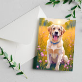 Gelbe Labrador Painting Labrador Retriever Dog Postkarte