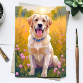 Gelbe Labrador Painting Labrador Retriever Dog Postkarte