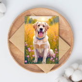 Gelbe Labrador Painting Labrador Retriever Dog Postkarte
