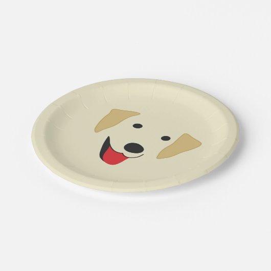 gelbe Labrador Pappteller (Schrägansicht)