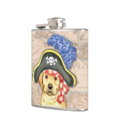 Gelbe Labrador Pirate Flachmann (Links)