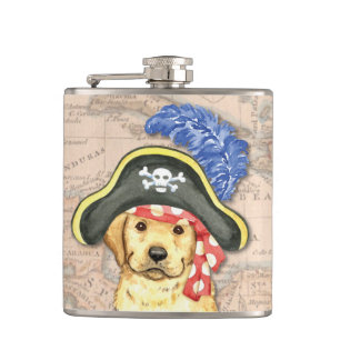 Gelbe Labrador Pirate Flachmann