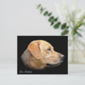 Gelbe Labrador Portrait Neue Adresse Ankündigungspostkarte (Stehend Vorderseite)