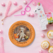 Gelbe Labrador Pup und Pumpkin Harvest Orange Pappteller (Party)