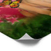 Gelbe Labrador Puppy Butterfly Lily Blume Hund Art Poster (Ecke)