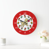 Gelbe Labrador Puppy Heart Cartoon Große Wanduhr (Zuhause)