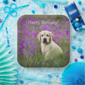 Gelbe Labrador Puppy Pappteller (Party)