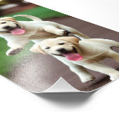 Gelbe Labrador Puppy Satin Foto Erweiterung (Ecke)