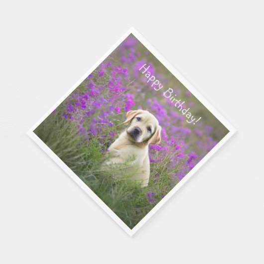 Gelbe Labrador Puppy Serviette (Ecke)