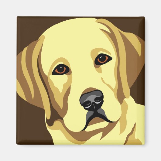Gelbe Labrador Retriever Magnete Magnet (Vorne)