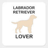 Gelbe Labrador Retriever Quadratischer Aufkleber (Vorderseite)