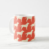 Gelbe Labrador Retriever Silhouetten Kaffeetasse (Vorderseite Links)