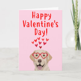Gelbe Labrador retriever-Valentinstag-Karte Feiertagskarte