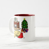 Gelbe Labrador-Retriever-WeihnachtsTassen Zweifarbige Tasse (Vorderseite Links)
