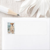 Gelbe Labrador Rücksendeadressen-Aufkleber (Insitu)