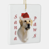 Gelbe Labrador Santa Paws Keramikornament (Rechts)