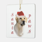 Gelbe Labrador Santa Paws Keramikornament (Links)