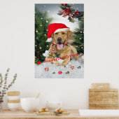Gelbe Labrador Santa Paws Poster (Küche)