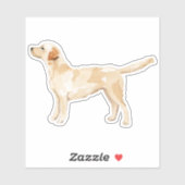 Gelbe Labrador Silhouette Aufkleber (Blatt)