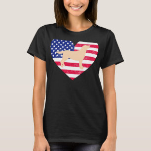 Gelbe Labrador-Silhouette und unser Herz T-Shirt