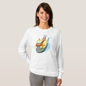 Gelbe Labrador Snow Sled Modern T-Shirt (Vorne ganz)