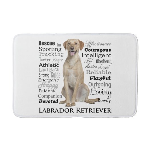 Gelbe Labrador Tracks Bath Mat Badematte (Vorderseite)