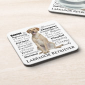 Gelbe Labrador Tracks Untersetzer Set (Linke Seite)