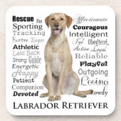 Gelbe Labrador Tracks Untersetzer Set (Vorderseite)